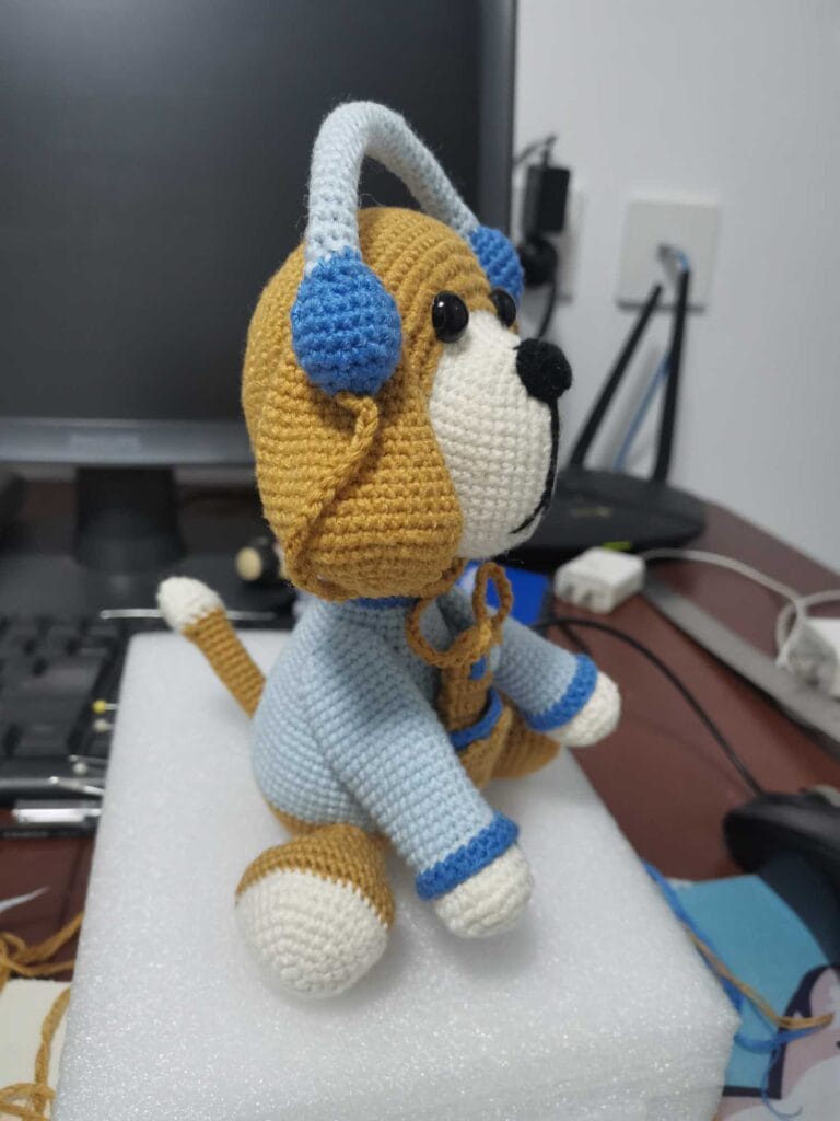 Musical Crochet Dog Doll