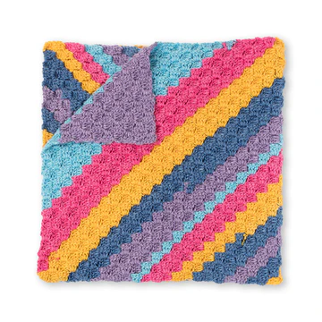 Crochet a Rainbow with the Bernat Diagonal Stripes Baby Blanket