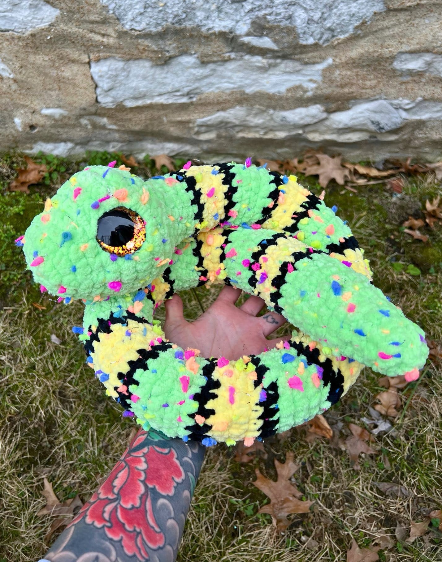 Slithery Snake: A Vibrant Pom-Pom Crochet Pattern