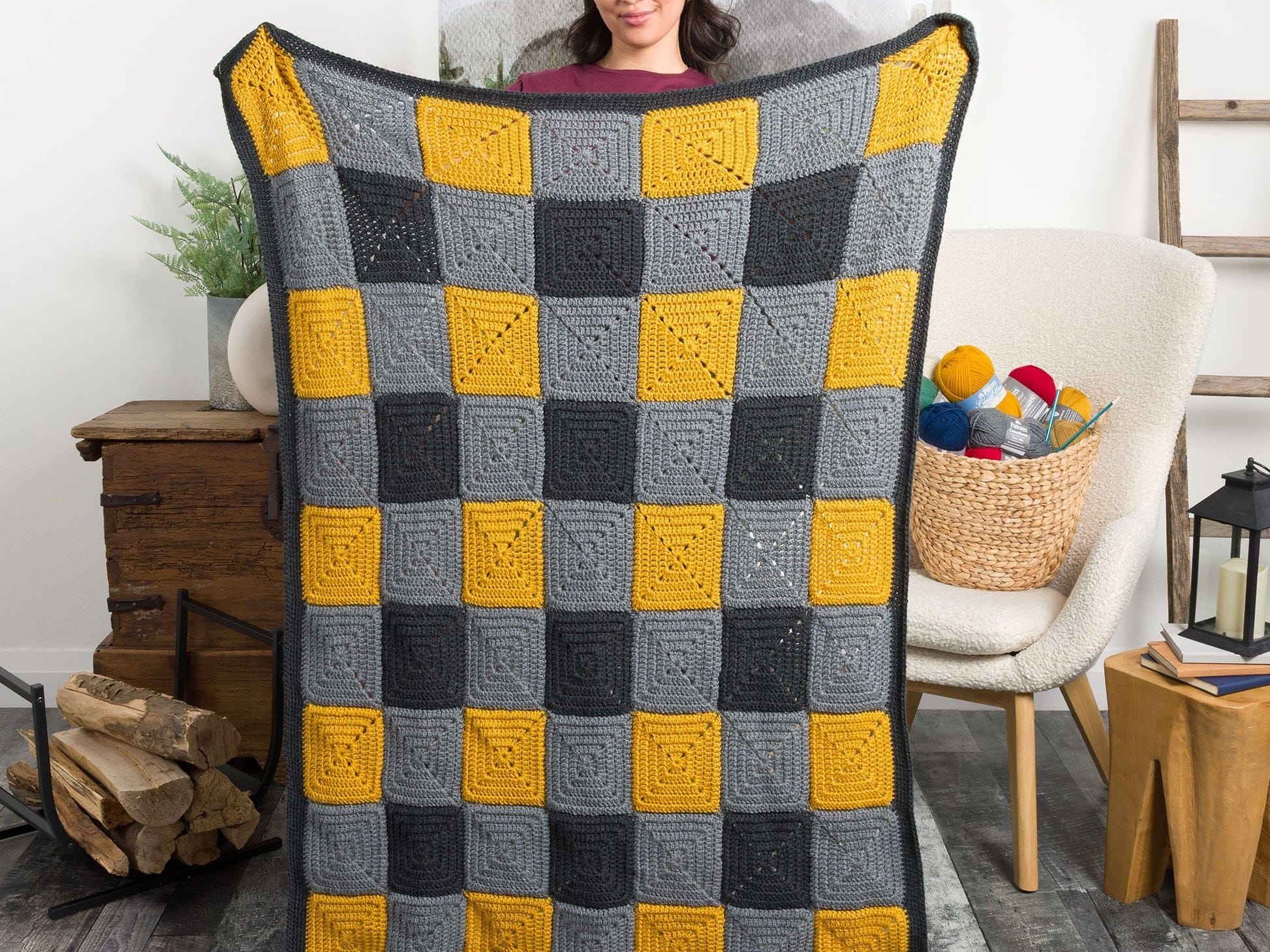 Cabin Plaid Crochet Blanket: Free Easy & Cozy Pattern