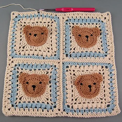 Vintage Teddy Bear Blanket Crochet Pattern