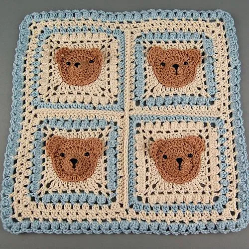 Vintage Teddy Bear Blanket Crochet Pattern