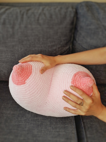 Cozy Crochet Female Breast Pillow