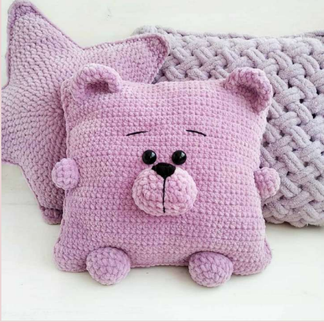 Crochet Plush Bear Pillow Pattern