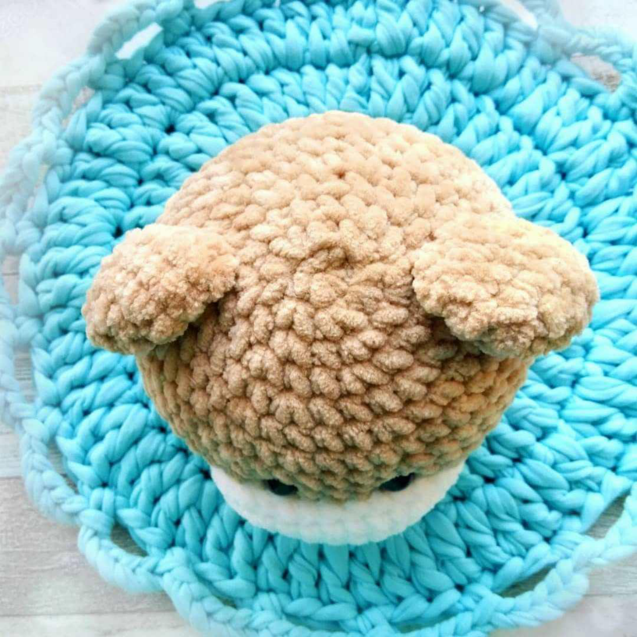 Completed crochet amigurumi arms and legs ready for assembly