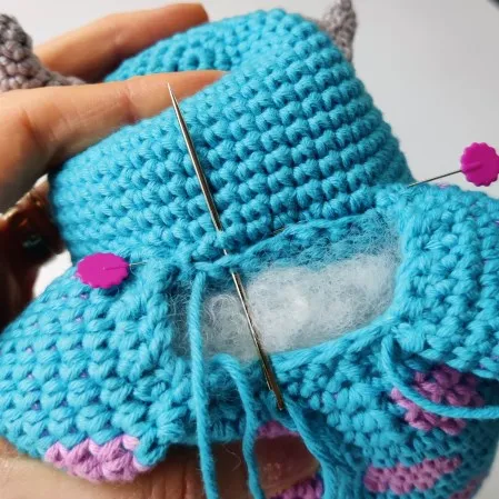 Crochet Blue & Purple Monster
