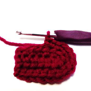 Crochet showing increases by working 2 single crochets in each stitch