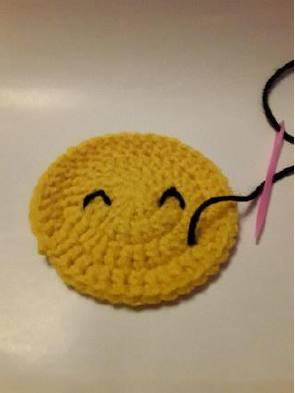 Forming the curve of the smile.