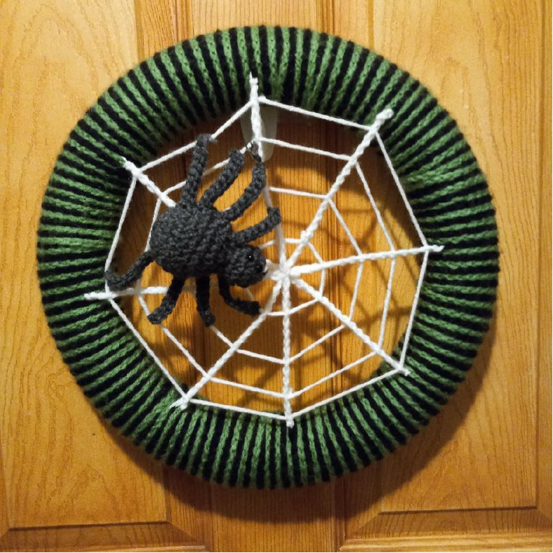 Spider on Web Wreath Crochet Pattern