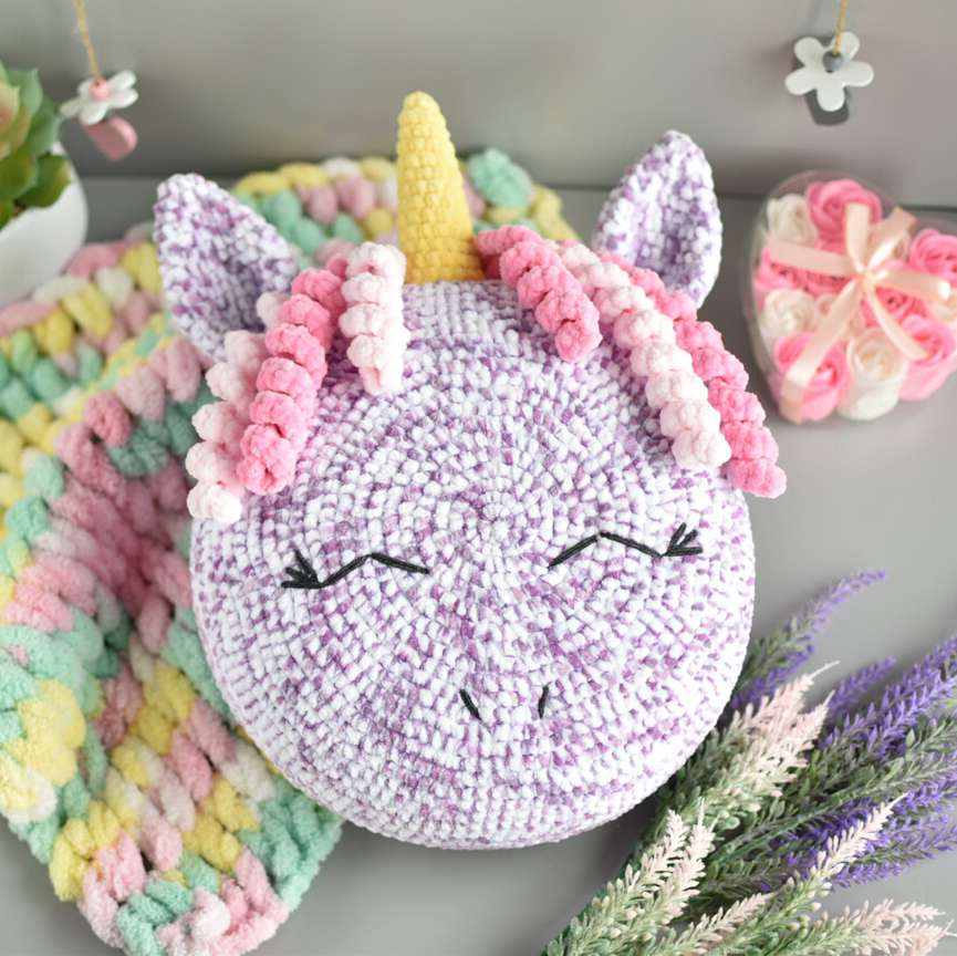 Crochet a Magical Unicorn Pillow