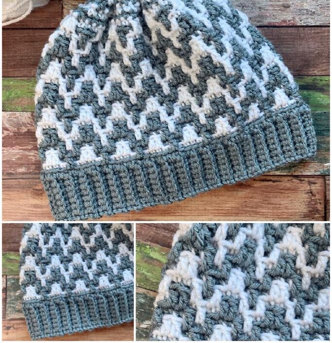 Mosaic Crochet Beanie Pattern for Beginners