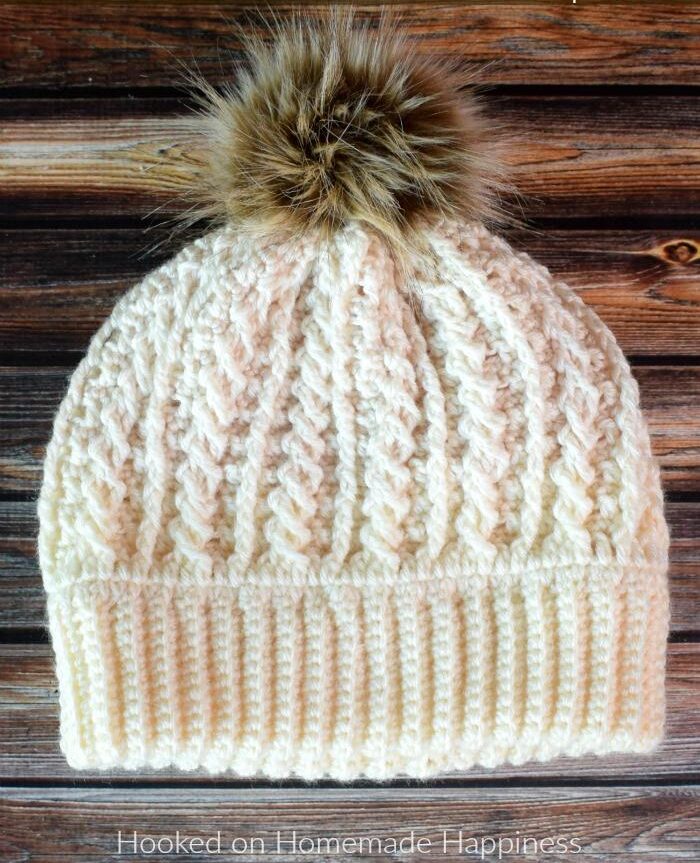 Free Double Brim Cable Crochet Beanie Pattern