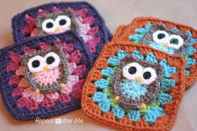 Crochet the Owl Granny Square