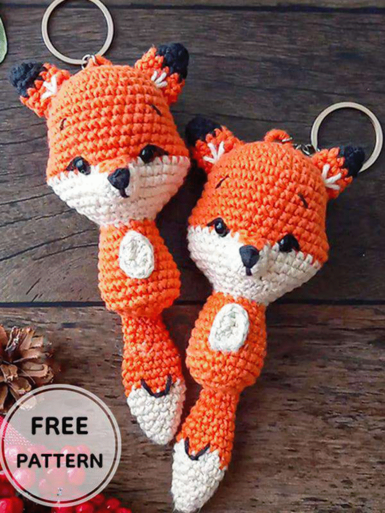Crochet Fox Keychain Amigurumi Free Pattern
