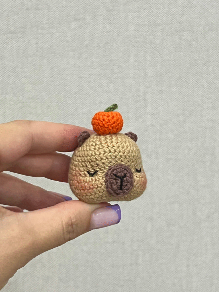 Embroidered nose on the crochet snout