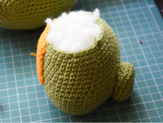 Side view of the body with belly and tail attached