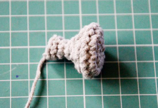 Base of the crocheted olive green body