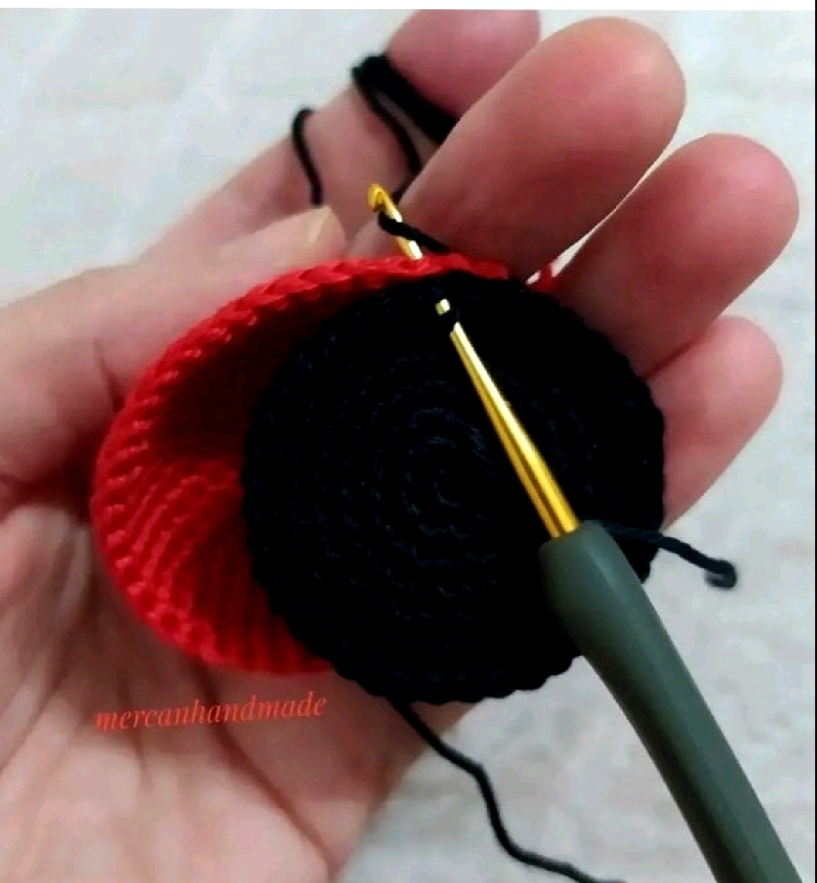 Amigurumi ladybug body piece