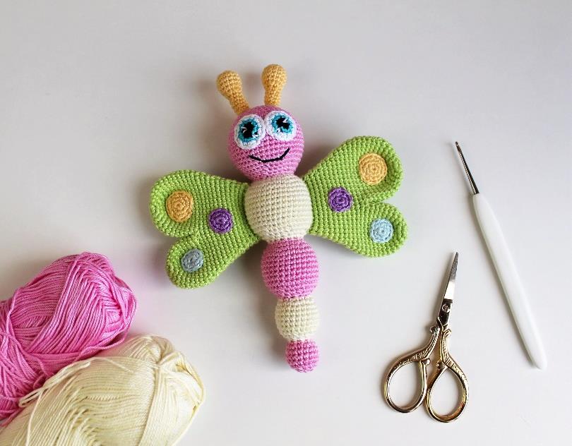 Flutter into Spring: The Adorable Butterfly Rattle Crochet Pattern