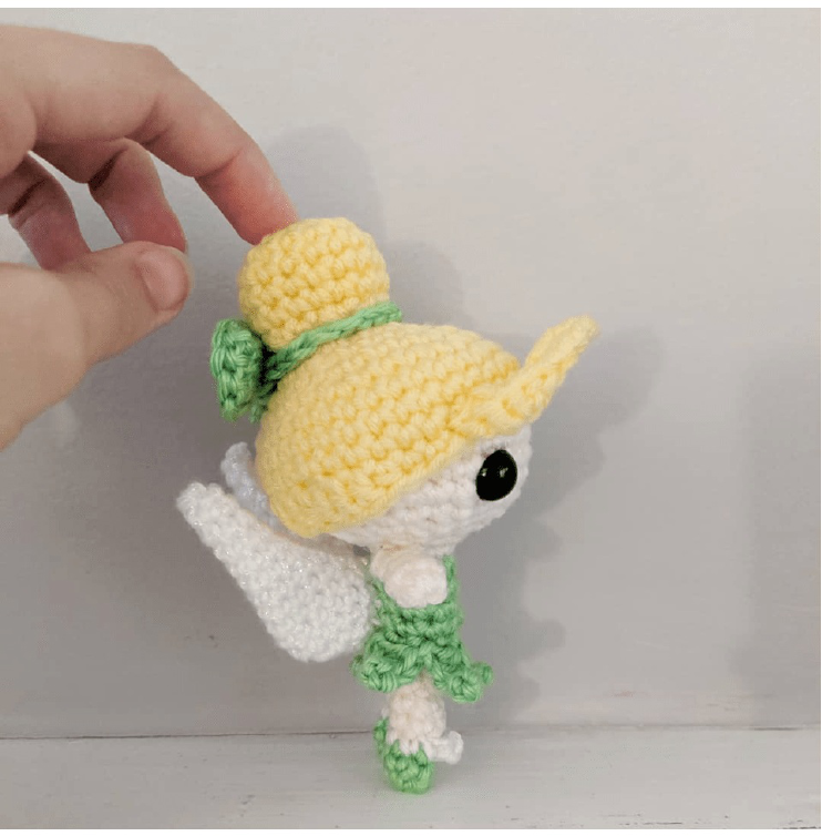 Crocheted toy with all body parts attached, ready for accessories