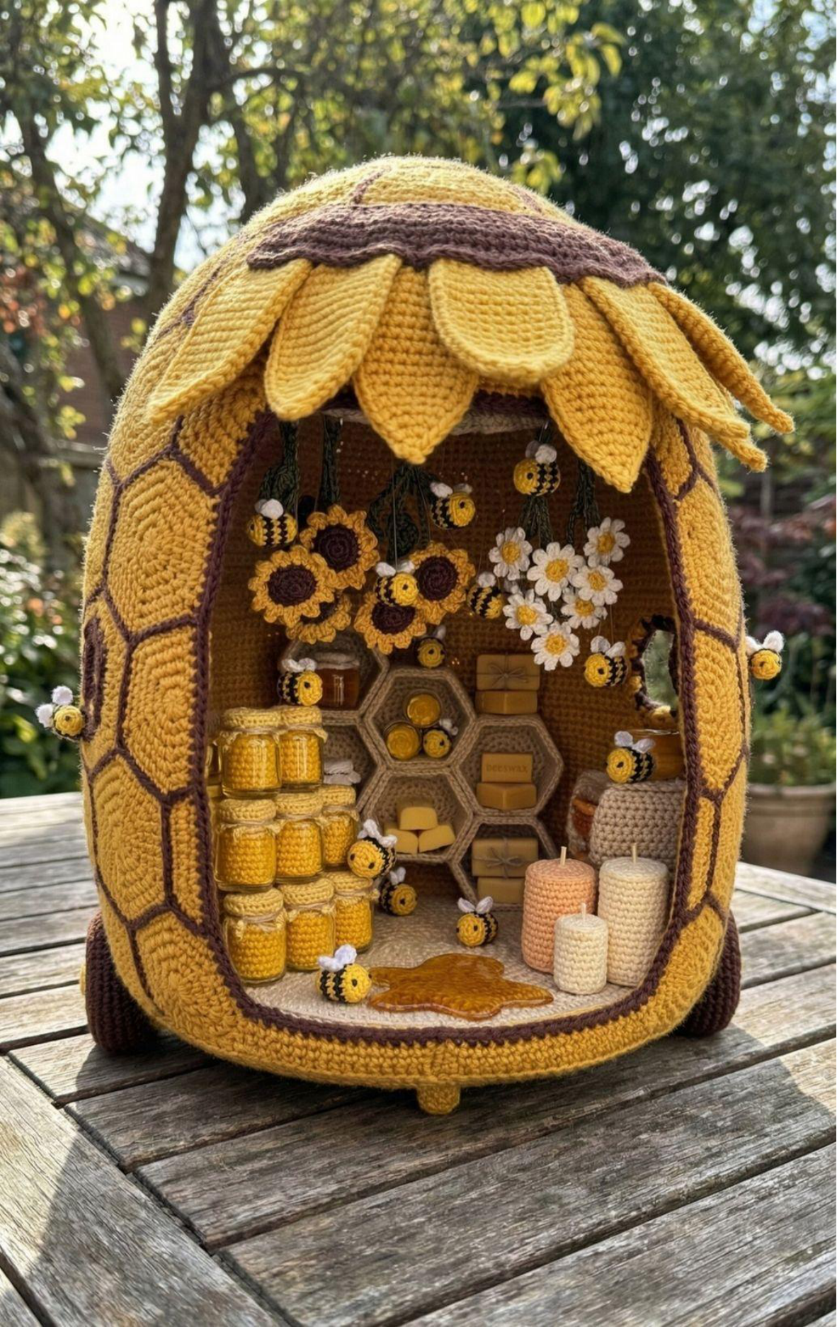 Crochet Honey Bee Haven Caravan Exterior