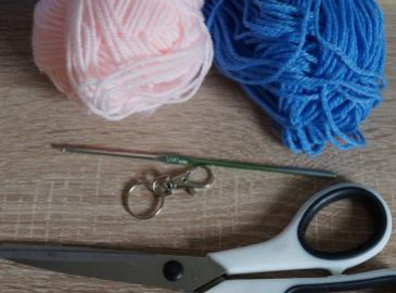 Magic ring with 6 single crochets for a cheek