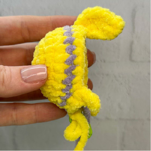 Crochet fin detail on yellow fish