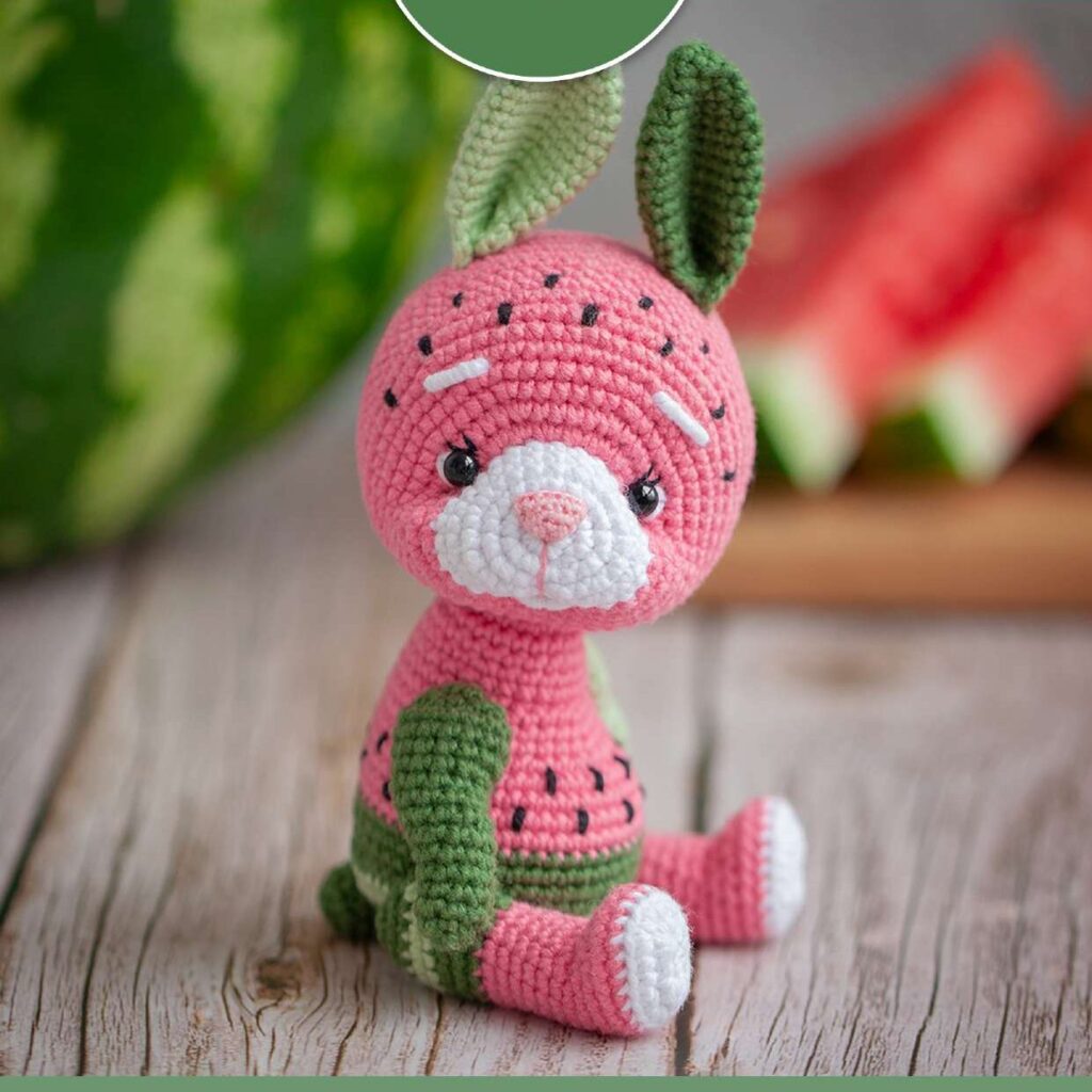 Watermelon Bunny Crochet Pattern: Zaika Arbuzik