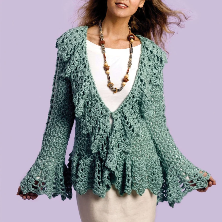 DIY Sage Green Circle Crochet Jacket Pattern: Step-by-Step Guide