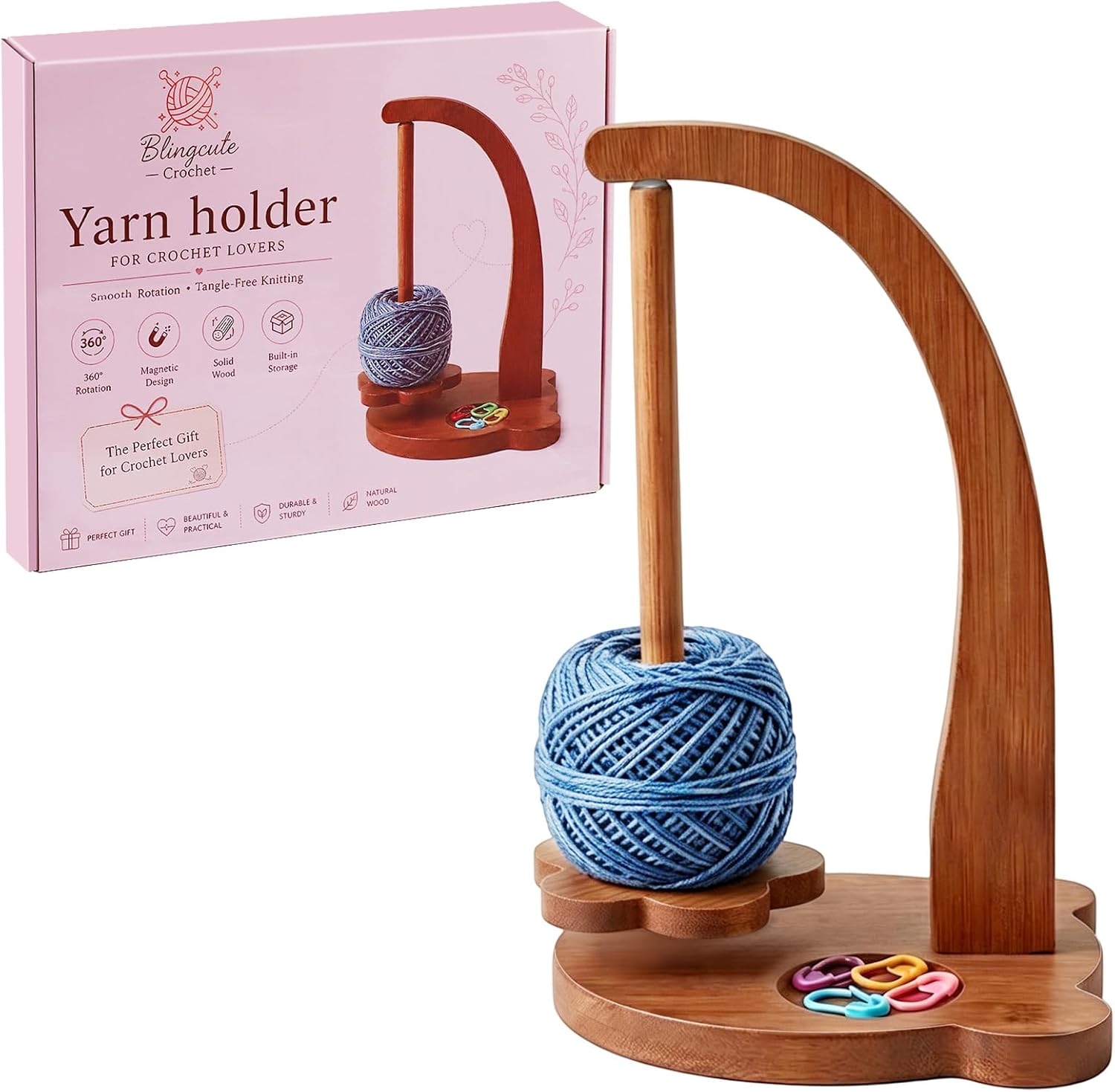Blingcute Wooden Yarn Holder Review: The Ultimate Tangle-Free Crochet Stand