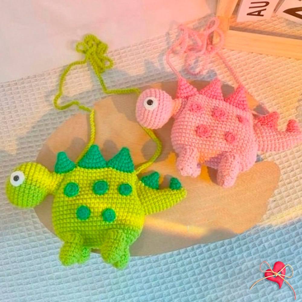 Easy Crochet Dinosaur Purse Pattern | DIY Amigurumi Dino Bag Tutorial