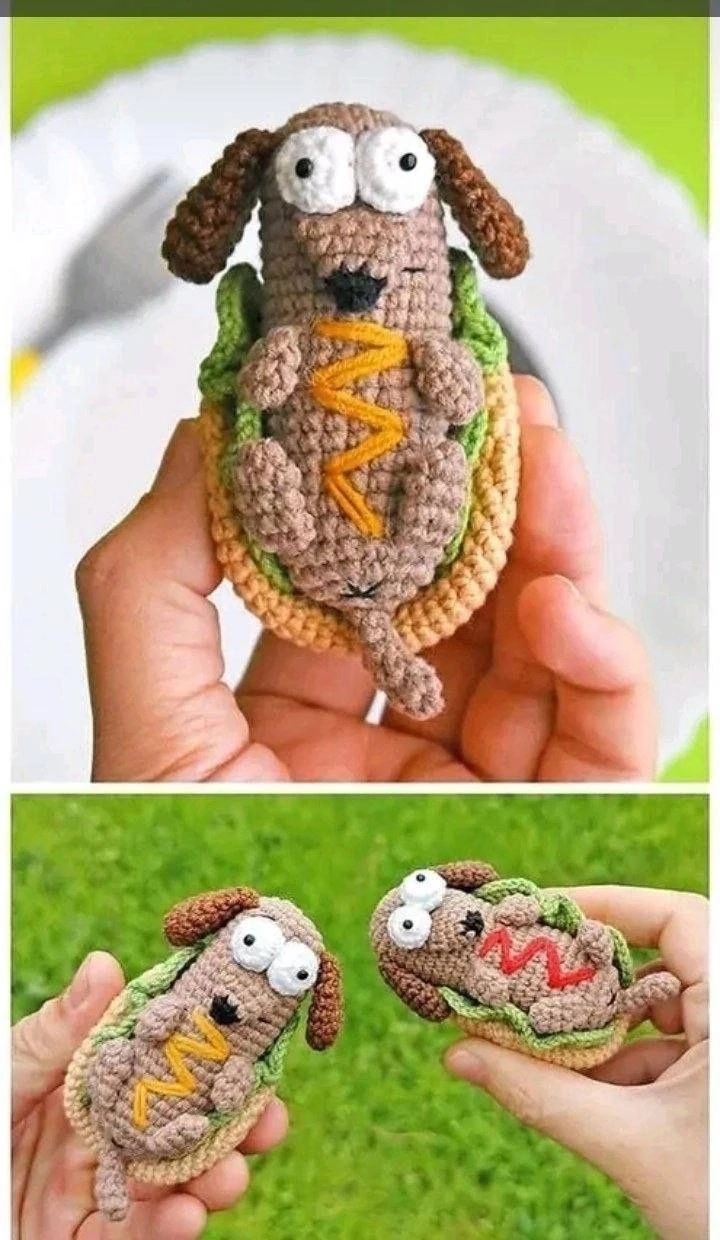 How to Crochet a Cute Amigurumi Hot Dog Dog (Free Pattern)
